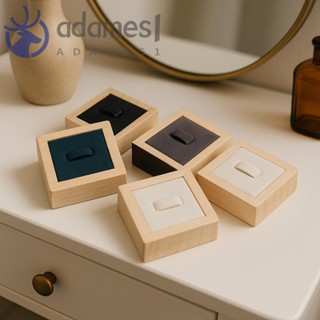 ADAMES耳環戒指收納盒,純色款戒指支架盒木製珠寶展示道具,櫃檯珠寶道具珠寶首飾展示結婚戒指盒