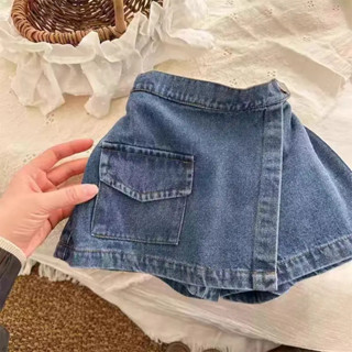 夏季男嬰短褲休閒牛仔短褲適合幼兒女孩口袋設計服裝兒童牛仔褲褲子