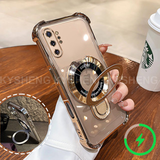SAMSUNG 適用於三星 NOTE 10 pro NOTE 20 ULTRA 手機殼新款磁性充電支架四角防摔透明軟殼