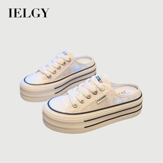 IELGY 半拖鞋女夏季新款草編厚底平底無跟便鞋