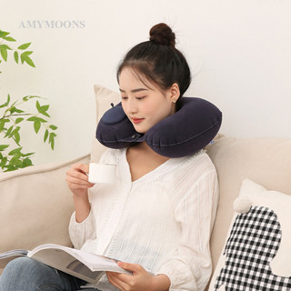 Amymoons 充氣頸枕 U 形氣枕頸枕頭枕便攜式睡眠休息旅行枕適用於飛機火車車