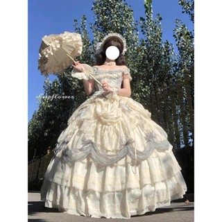 法式復古宮廷風重工lolita甜美花嫁晚禮服女高階生日成人禮公主裙/珠珠256.6