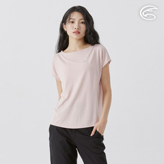 ADISI 女山形緹花消臭快乾圓領寬版T AL2511092 灰玫瑰 (M-2XL)｜環保紗 透氣 快乾 抗臭 排汗衣