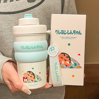【限時優惠 關註立減】雲微樂家居 蠟筆小新不銹鋼雙飲保溫杯 大容量咖啡杯 男女戶外兒童便攜隨手水杯