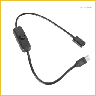 BTM 便攜式 C 型充電線 30 釐米 USB C 延長線,帶電源控制開關 5V3A 用於電子配件