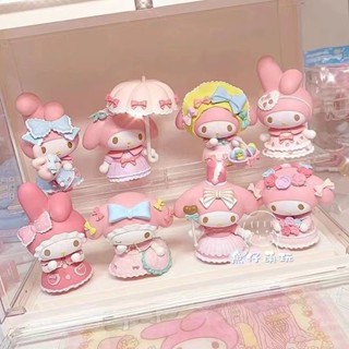 名創優品茶話會美樂蒂盲盒系列手辦車用桌面可愛小擺件兒童禮物6.14