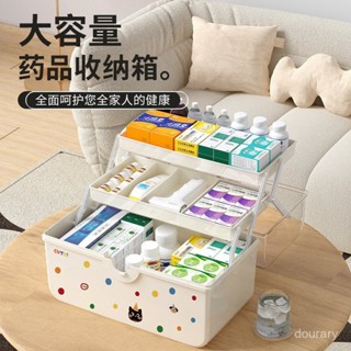 【大容量收納盒】| 桌麵手提三層設計 | 帶蓋透明藥品收納箱 | 多功能創意醫藥箱 | 便捷儲存，輕鬆分類，保持藥品整潔