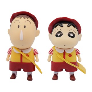 11cm Yoshito Usui 動漫蠟筆小新麥當勞野原信之助 Boochan Q 版 PVC 可動人偶模型桌面裝飾娃