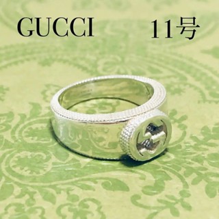 GUCCI 古馳 戒指 Interlocking系列 銀色 11號 日本直送 二手