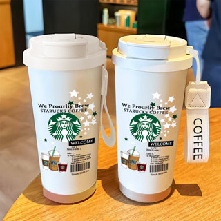 美式咖啡大容量保溫杯男女學生吸管運動鎖冷水杯雙飲咖啡杯星巴克/rety