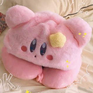 現貨×護頸枕× 少女心可愛卡通小熊噁魔連帽U型護頸枕午睡枕頭旅行飛機 帶帽子 u枕
