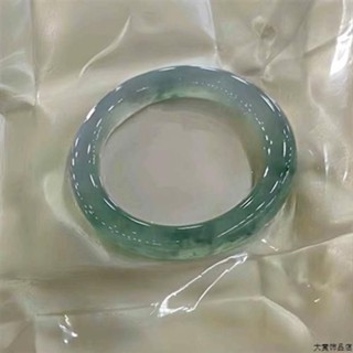 冰種飄花翡翠玉手鐲女緬甸玉石正圈玻璃種玉鐲子高檔/6.13