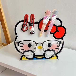 可愛hellokitty眼鏡收納架可愛桌麵亞克力墨鏡放置架髮夾收納架