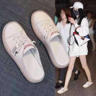 JH現貨 包頭半拖鞋女 無後跟鞋 小白鞋女 懶人鞋女 平底女鞋 穆勒鞋女 懶人拖鞋 便鞋 軟底拖鞋女 外穿拖鞋女