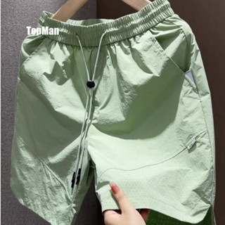 TopMan 男短褲 海灘褲 夏季速乾網孔透氣五分褲男 黑白玫紅淺綠色 男生 短褲