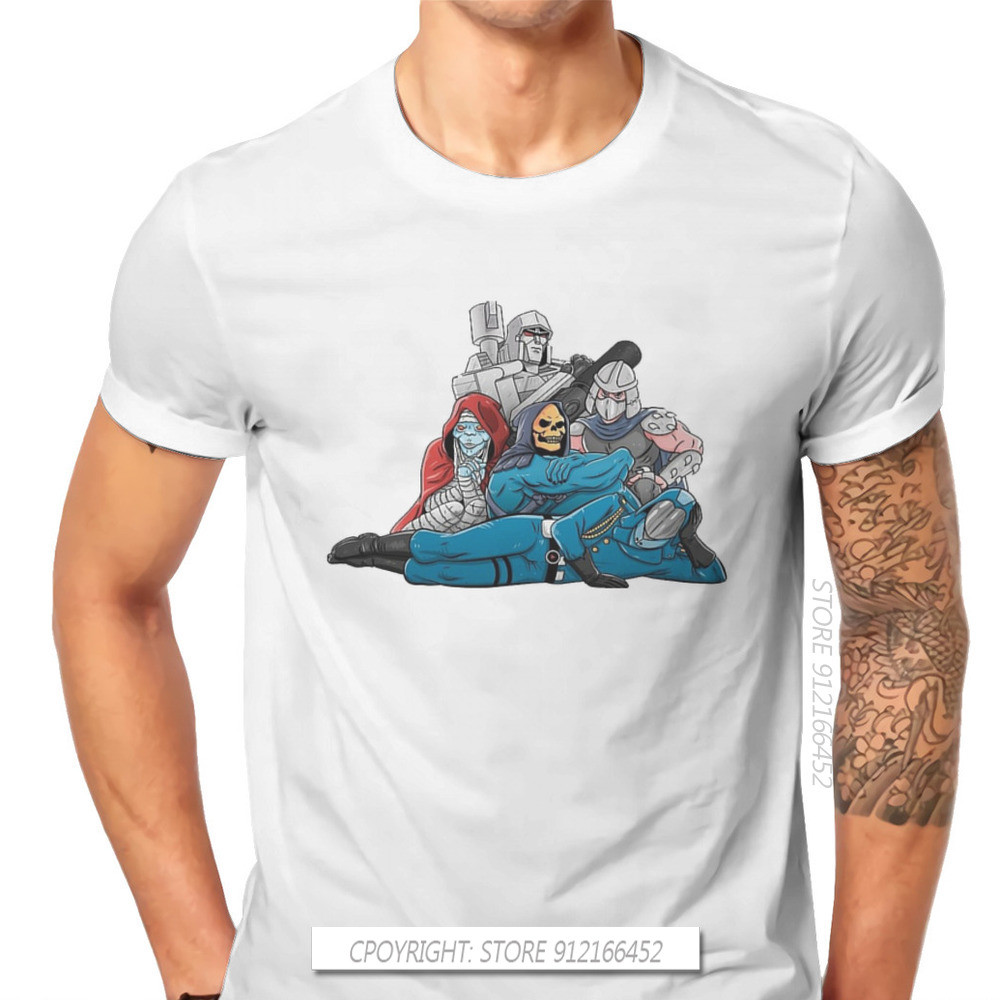 He Man Master Of Universe 80 年代 90 年代卡通骷髏 T 恤另類男士街頭服飾大碼純棉 T