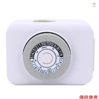 室內機械插座定時器 24 小時可程式設計插入式定時器開關支援 15 分鐘間隔燈、風扇、熱水器、魚缸、電子裝置充電