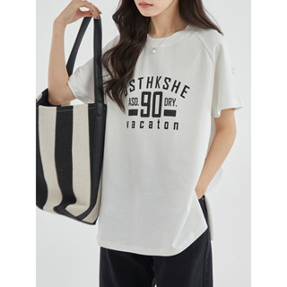 【OHSHI｜臺灣24h出貨】90年代設計感短袖T恤 寬鬆大尺碼女生上衣 oversize 五分袖 情侶T 5357a