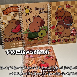 臺灣免運✨筆記本 A5筆記本卡皮巴拉ins風可愛卡通線圈水豚記事本高顏值學生作業本
