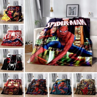 MARVEL 蜘蛛俠漫威毯子復仇者聯盟毯子卡通動漫超級英雄男孩客廳沙發3D列印床毯法蘭絨毯子柔軟保暖