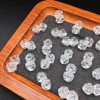 天然白水晶降魔杵腰孔小件15.6mm通孔手鍊項鍊串珠串飾配件 可愛飾品手工diy材料招財配飾簡約百搭禮物