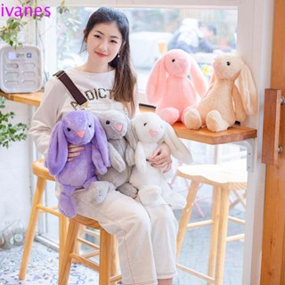 IVANES01長耳兔毛絨公仔30CM兔子娃娃兒童禮物舒適網紅孩子們動物毛絨玩具