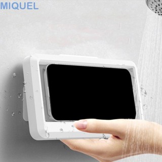 MIQUEL淋浴手機支架,壁掛式360°旋轉浴室手機盒,普遍的防霧觸控螢幕防濺淋浴手機殼廚房