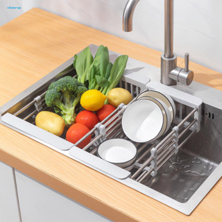 不銹鋼餐具架廚房水槽收納架可調節可折疊水槽排水架用於廚房收納架節省空間的多功能家庭咖啡廳餐具架