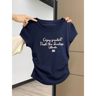 ZH100%純棉240G重磅夏季美式辣妹短款ins潮牌T恤女生短袖修身上衣SN Star