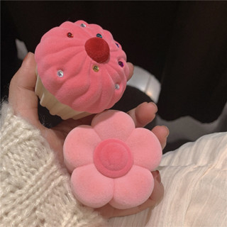 戒指盒創意少女粉色收納盒~花朵蛋糕飾品盒甜美可愛絲絨禮品耳環耳環戒指盒現貨/6.12