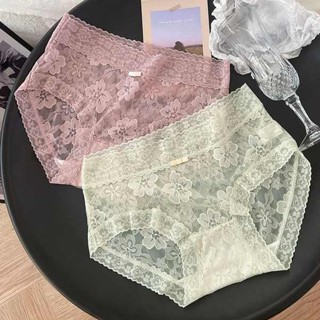 涼感內褲 女生內褲 性感內褲 純欲性感蕾絲內褲女無痕中腰透氣舒適透氣大尺碼棉質襠三角短褲頭