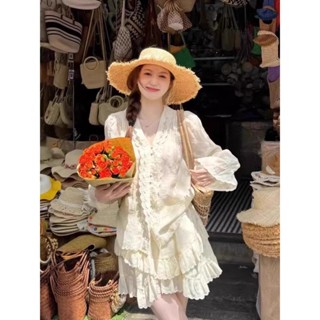【獨角獸•百貨旗艦店】🛍️開春穿搭一整套大碼胖mm荷葉邊上衣短褲裙波西米亞旅遊度假套裝女