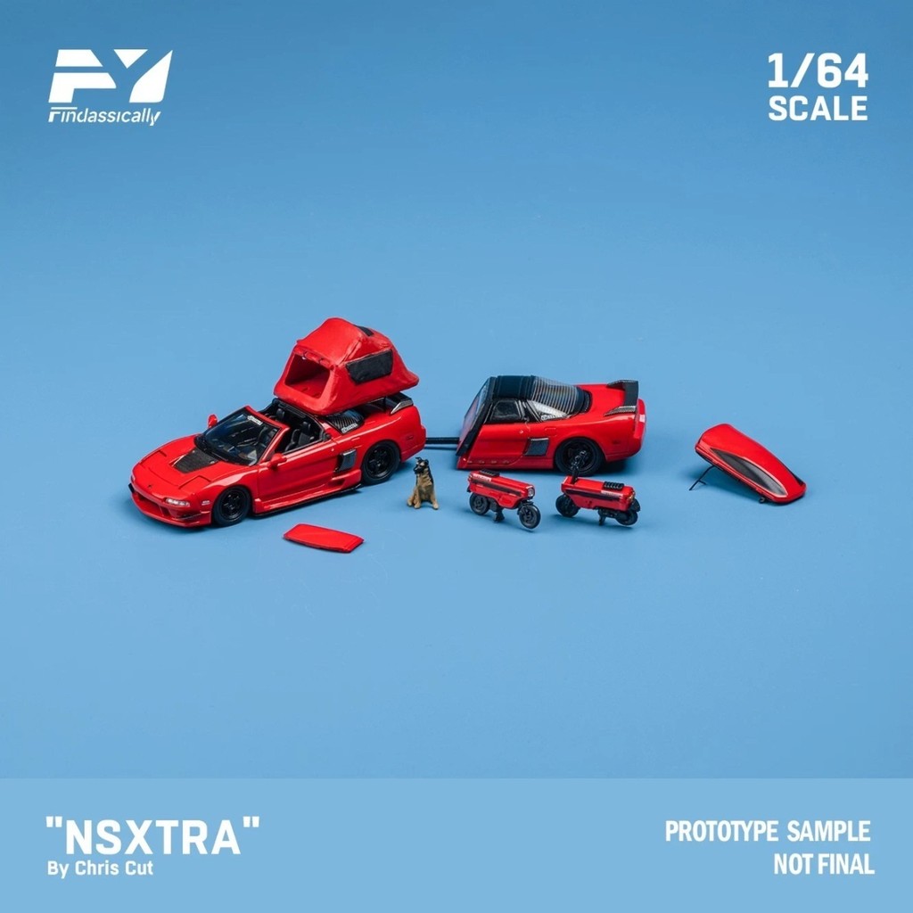 新品 現貨 FY 1:64 本田 NSXTRA  拖車 露營版 閤金汽車模型