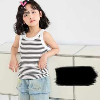 【YAOEENH】100-160CM 夏季女童糖果色螺紋工字背心 中大童素色圓領彈力棉打底衣 現貨 快速出貨