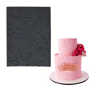 DIY翻糖模具珍珠泡泡圖案蛋糕裝飾工具Sugarcraft矽膠模具甜點矽膠墊廚房烤盤糕點花邊墊