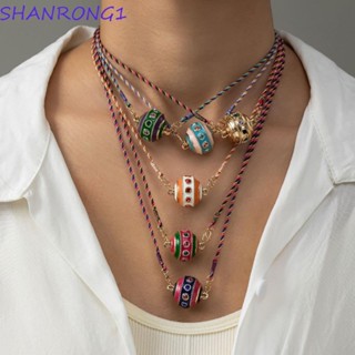 SHANRONG1女士鎖骨鏈,吊墜頸飾水晶串珠項鍊,時尚民族風輕奢波西米亞多色項鍊男女通用