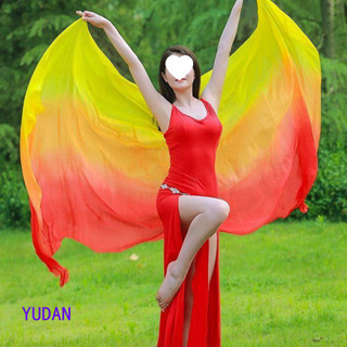 YDMY 肚皮舞紗巾 模擬絲舞蹈手紗 七彩漸變色兒童舞蹈紗巾 肚皮舞絲巾