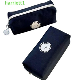HARRIETT鉛筆袋,卡通狗帆布鉛筆盒,創意筆盒大容量簡約風格文具袋化妝組織者