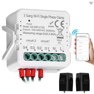 Tuya 80A單相電流互感器模組 太陽能光伏雙向雙向電能表 手機APP控制家庭自動化裝置 相容Alexa谷歌家庭語音