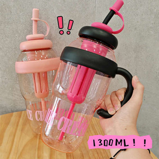 1000ml 水壺 2000ml 水壺 大容量大麥克水杯多巴胺冰霸吸管杯新款高顏值隨手杯茶水分離杯子