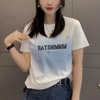 衣時尚 上衣 短袖T卹 印花上衣 小衫 S-2XL新款時尚印花短袖小個子修身顯瘦圓領卹上衣-4191.