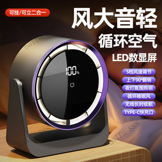2025新款跨境迷你電風扇桌面宿舍檯燈風扇掛壁家用循環扇