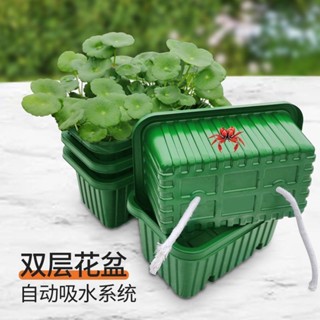 陽臺種菜盆 長方形花盆 種花專用盆 塑膠盆 雙層控根育盆 蔬菜種植箱