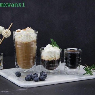 MXWANXI咖啡玻璃杯,透明的85/150/350毫升咖啡杯,飲水杯雙層壁耐熱酒杯禮物