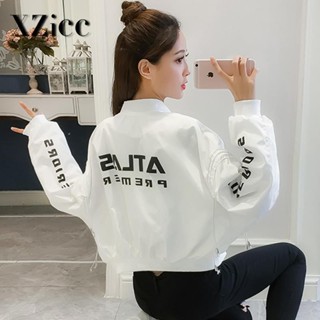 2022春秋季新款韓版寬鬆字母印花棒球服夾克bf原宿風短版外套女潮20250610