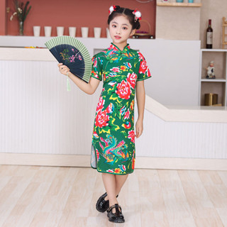東北大花女童旗袍夏季兒童新中式女童旗袍女寶寶國風裙子潮東北大花女童旗袍夏季兒童新款20250610