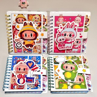 新品LABUBU拉布布A7線圈筆記本隨身小本子網紅高顏值動漫周邊卡通可愛便攜迷你小號日記本橫線手賬記事本學生用品
