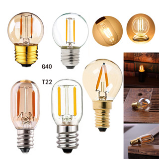 E27 E14 E12 LED 愛迪生燈泡 1W G40 T22 AC/DC 12V-24V LED 燈絲燈泡復古燈泡暖