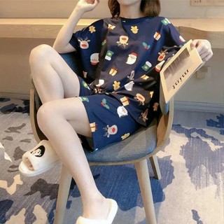 《現貨下單》睡衣女夏季短袖短褲夏天2024年新款春夏款網紅爆款兩件套裝家居服