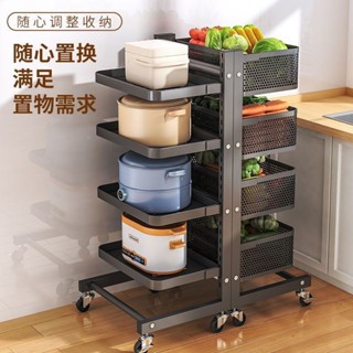 【臺灣出貨】廚房置物架 家用多層 可移動 微波爐鍋具 收納 落地式 多功能 果蔬菜籃子